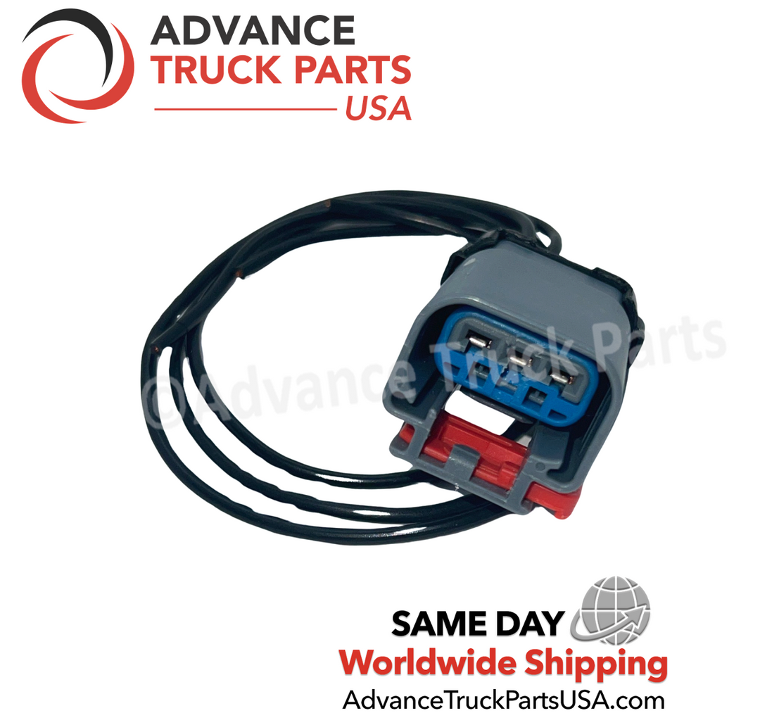 Advance Truck Parts USA 5299154 electrical repair pigtail for Cummins displaying a close-up studio perspective of the internal terminal pins and wire harness 