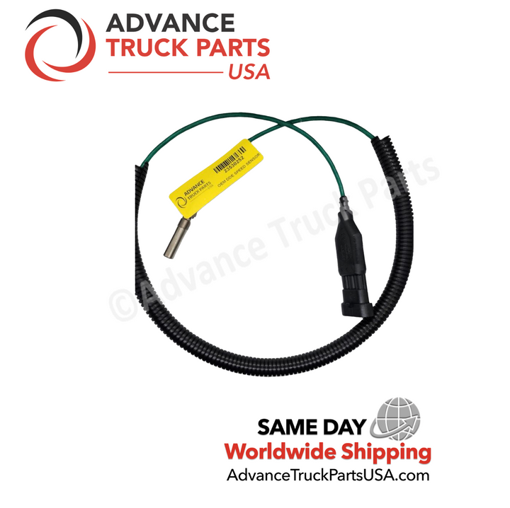 Advance Truck Parts USA Detroit Diesel turbocharger speed sensor displaying a studio view of the full wire harness assembly 