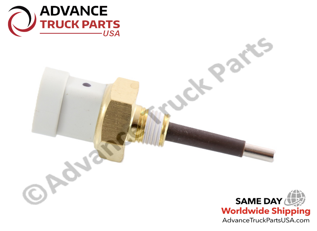 Advance Truck Parts USA Freightliner low coolant sensor displaying an angled studio view of the entire unit 