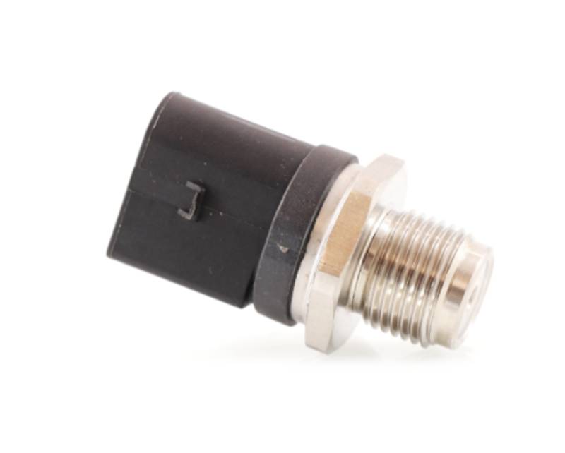 Advance Truck Parts USA high pressure sensor featuring threaded metal fitting and black connector housing on a plain background
