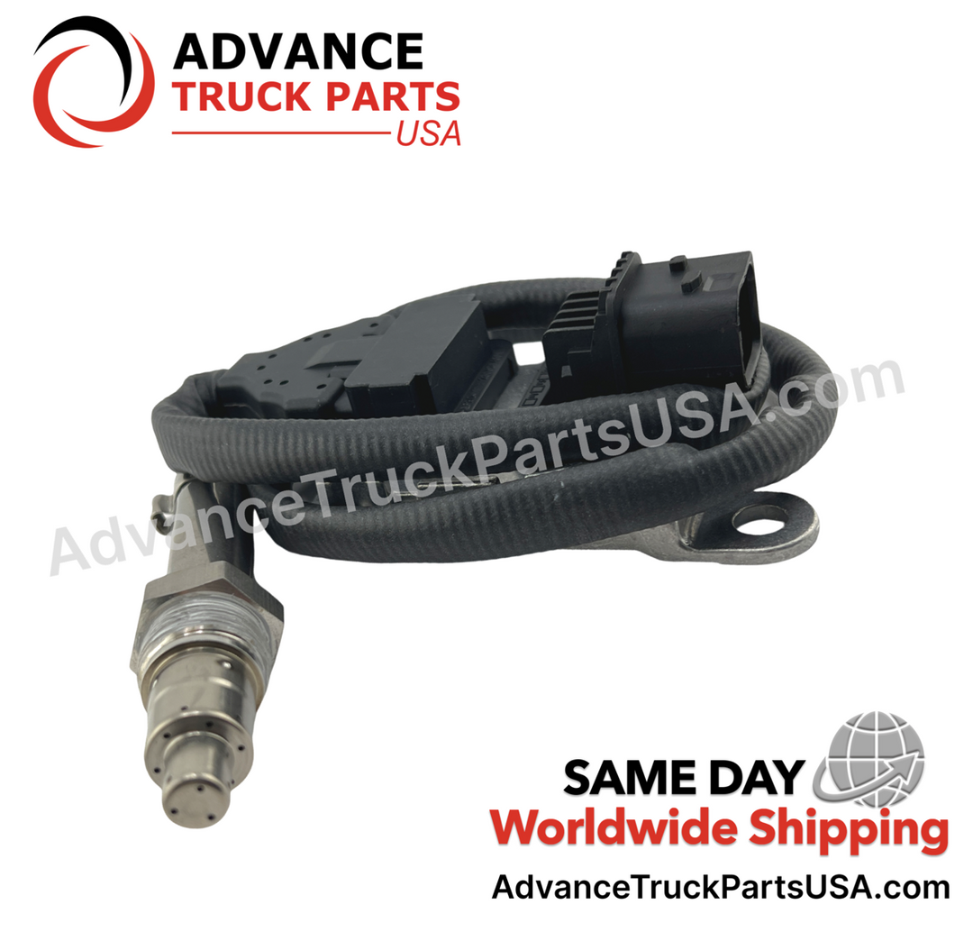 Advance Truck Parts USA nitrogen oxide sensor showing a studio angle of the coiled wiring harness and sensor tip