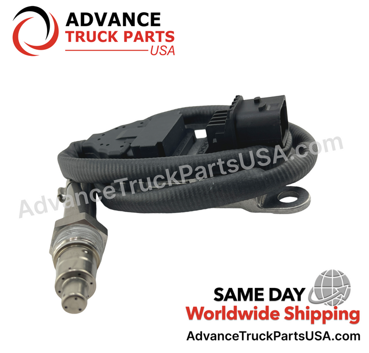 Advance Truck Parts USA nitrogen oxide sensor showing a studio angle of the coiled wiring harness and sensor tip