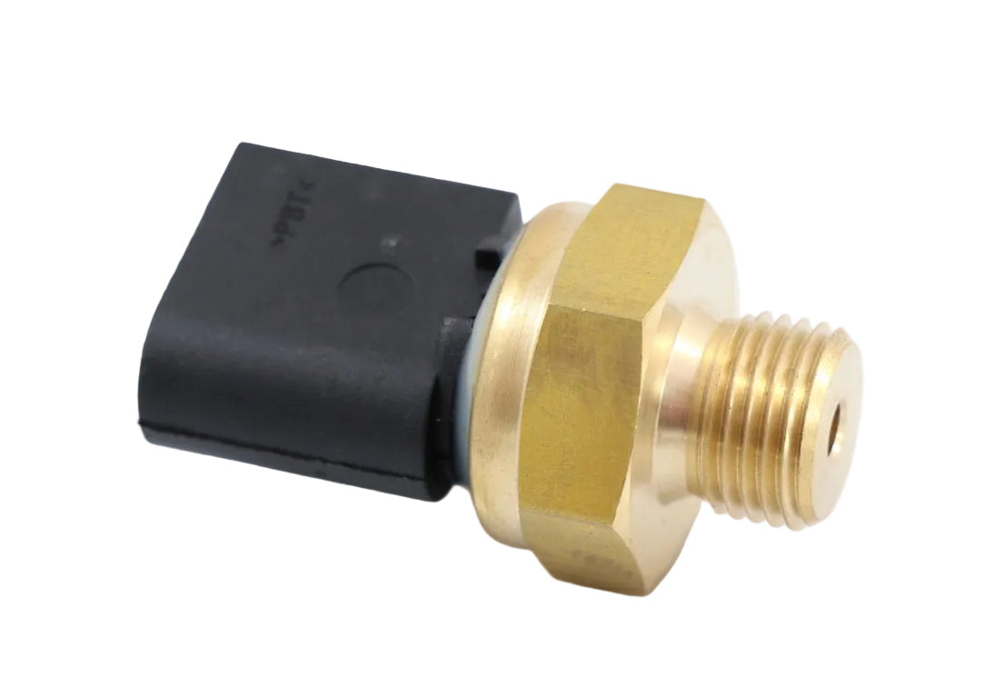 Advance Truck Parts USA pressure temperature sensor featuring brass threaded body, hex nut collar, and rectangular black polymer electrical connector housing