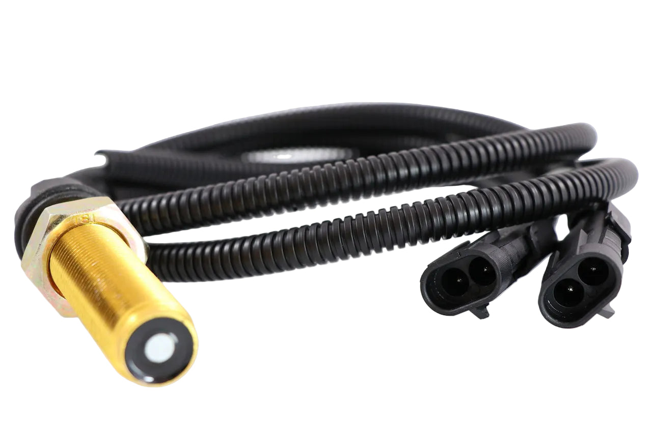 Advance Truck Parts USA W052000 Paccar 4-wire speed sensor with dual connectors on a plain background