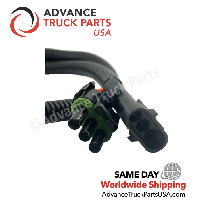 Advance Truck Parts USA Williams 6-pin harness highlighting a close-up studio view of the terminal ends and connector housing
