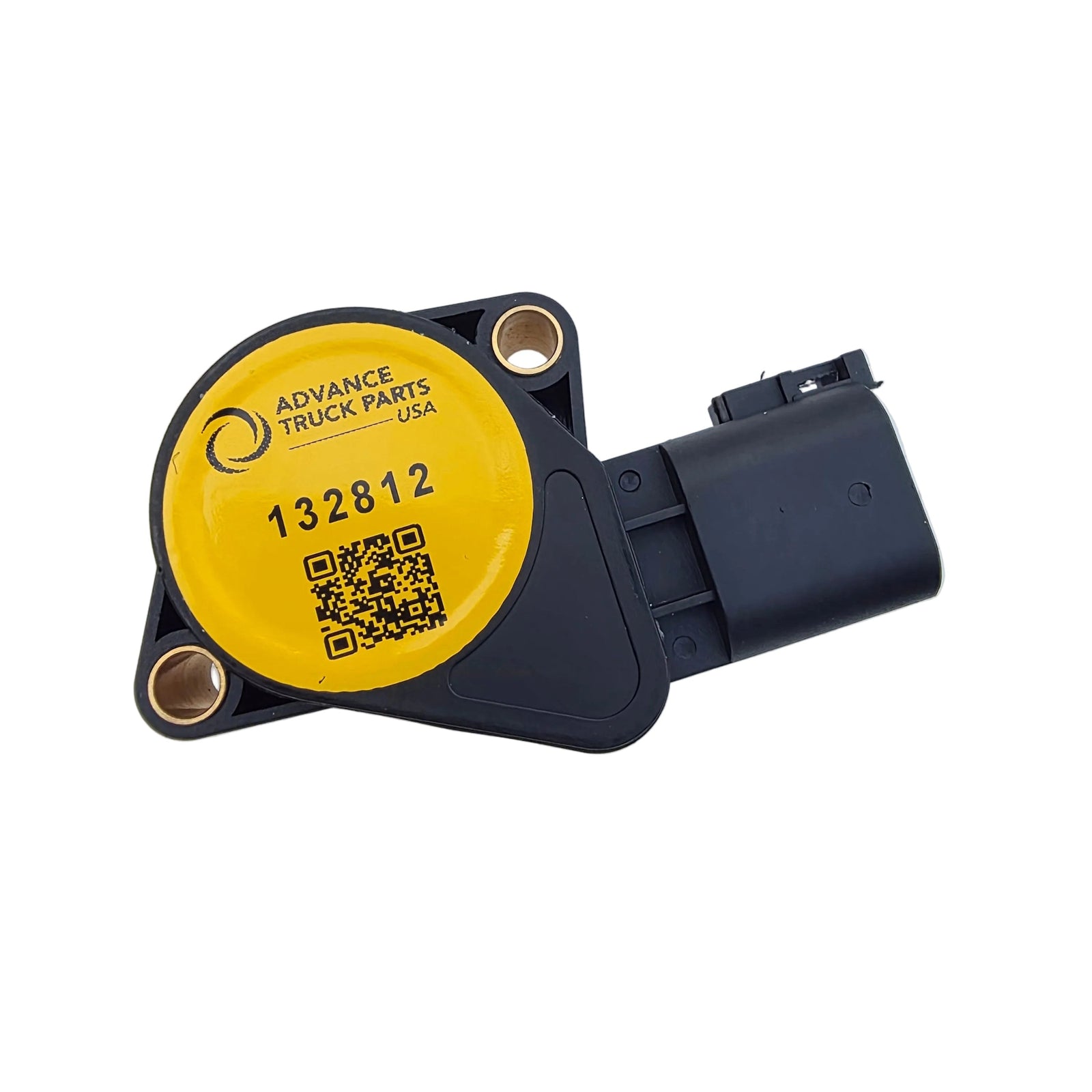 Advance Truck Parts USA 132812 throttle position sensor face profile with yellow sticker on a plain background