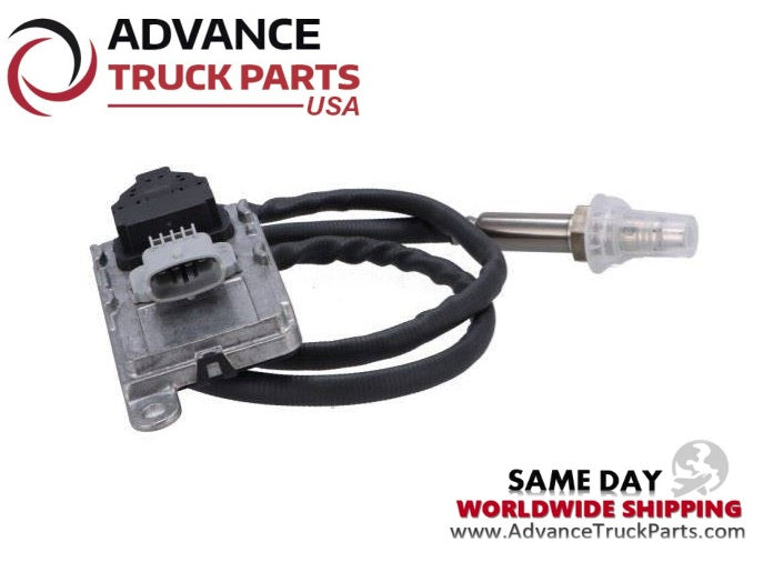ATP 22827992 Volvo nitrogen oxide sensor featuring a control module, harness, and threaded probe on an Advance Truck Parts branded background