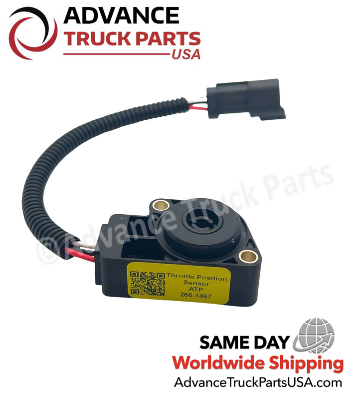 266-1467 ATP throttle position sensor for CAT displaying an angled studio perspective of the sensor body and label on a branded background
