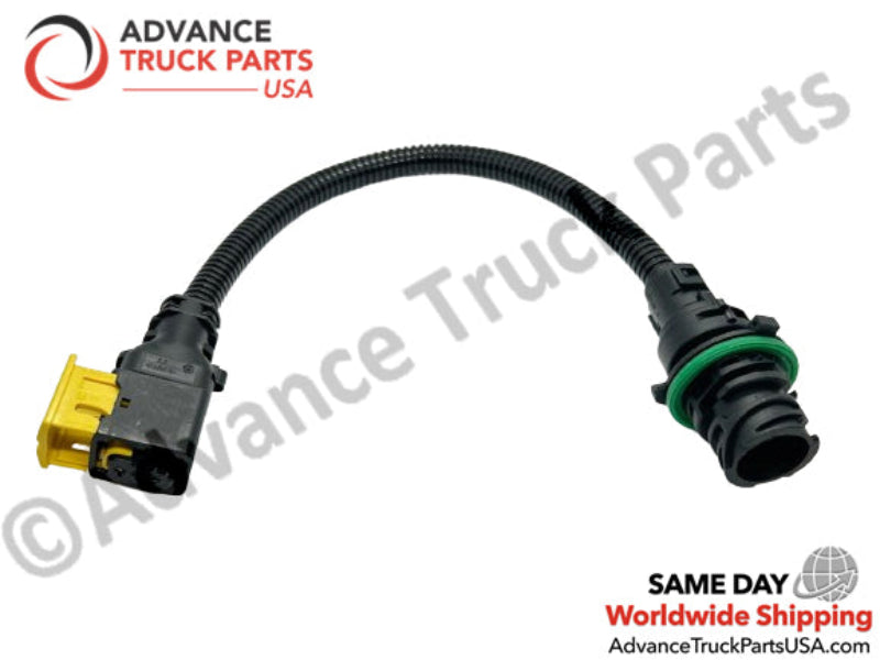 Advance Truck Parts USA 3-pin harness connector displaying a studio perspective of the wiring assembly on a branded background
