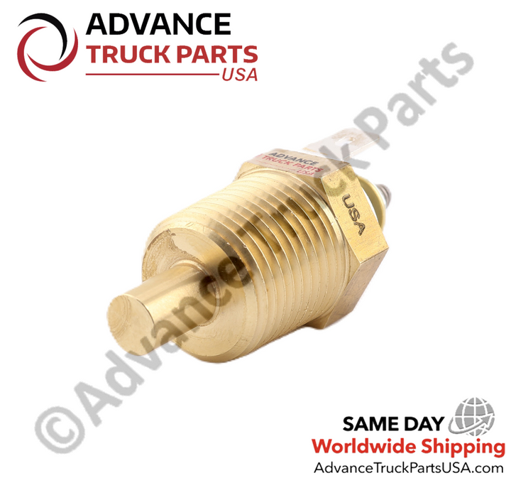 Advance Truck Parts USA 334FA Paccar Water Temperature Sender angled view showing threaded body