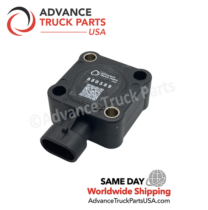 Advance Truck Parts USA Studio view of the 550389 throttle position sensor compatible with Paccar, Ford, and Mack trucks