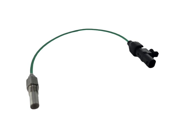 Advance Truck Parts USA A0081539228 DDE turbocharger speed sensor featuring a threaded metal probe, green wire lead, and 2-pin black connector