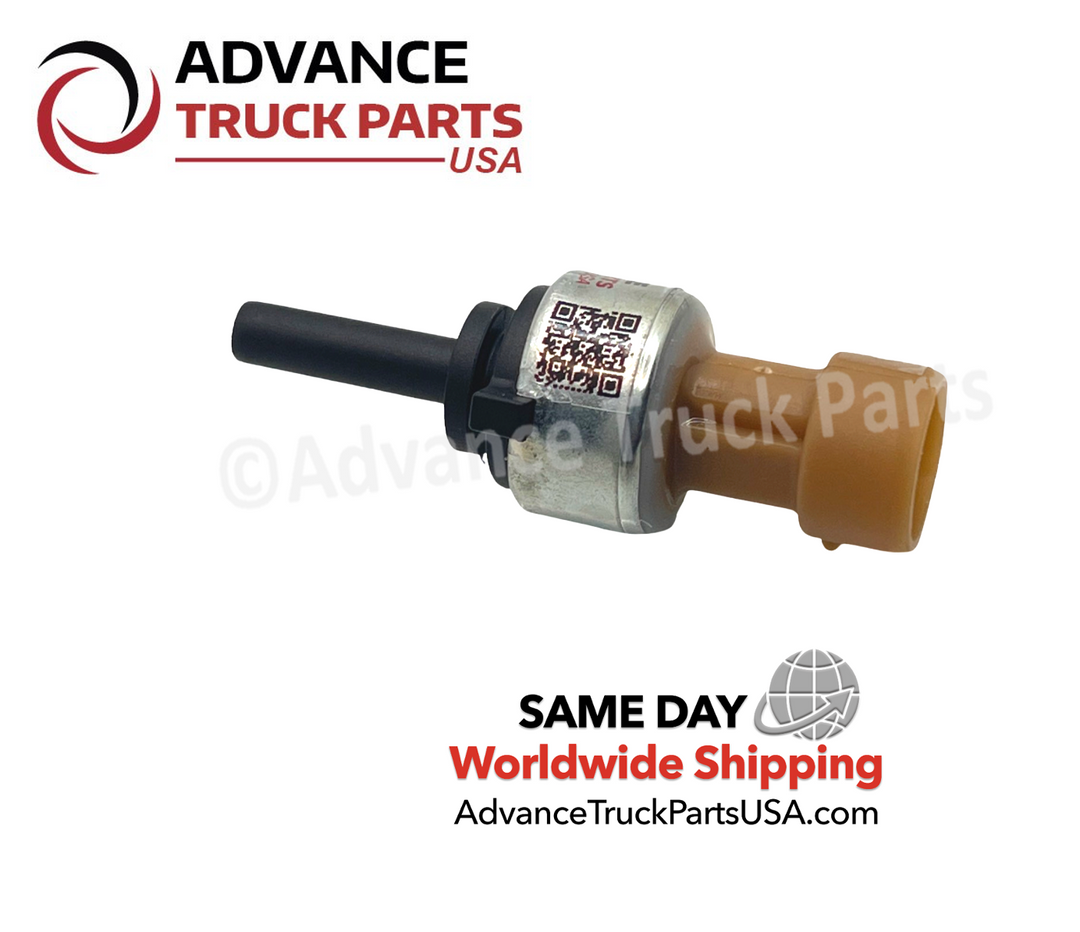 Advance Truck Parts USA air pressure switch showing a studio profile featuring the identification label and pin connector on a branded background