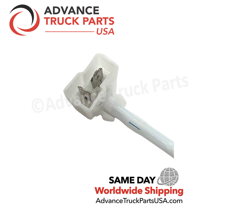 Advance Truck Parts USA Close-up of the 2-pin connector on the Freightliner thermistor probe boa8094200049