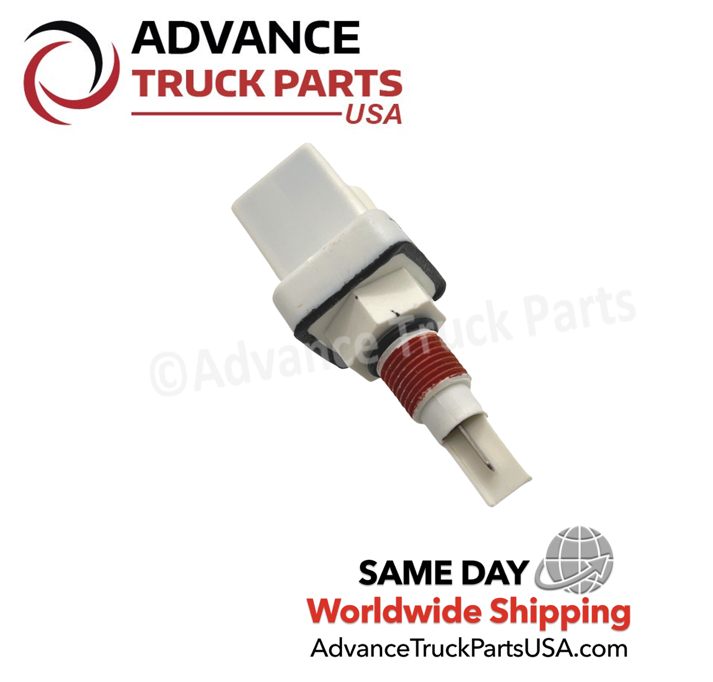 Advance Truck Parts USA branded studio angled view of the coolant level sensor