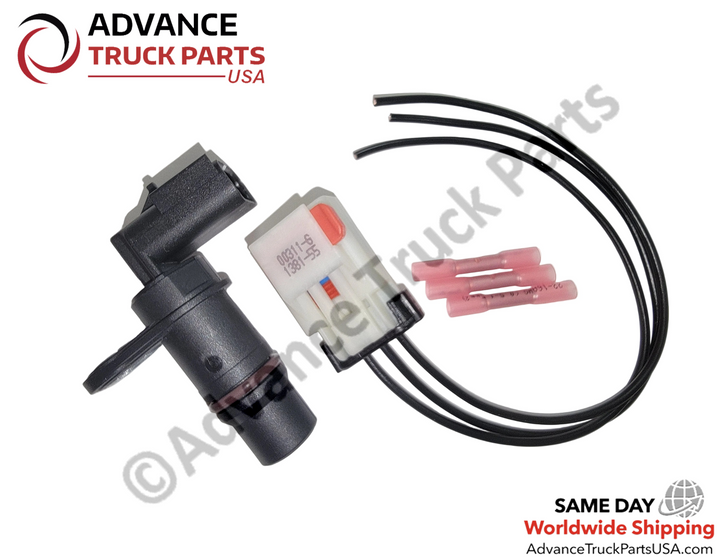 Advance Truck Parts USA Cummins crankshaft position sensor kit displaying an angled studio perspective of the complete kit components