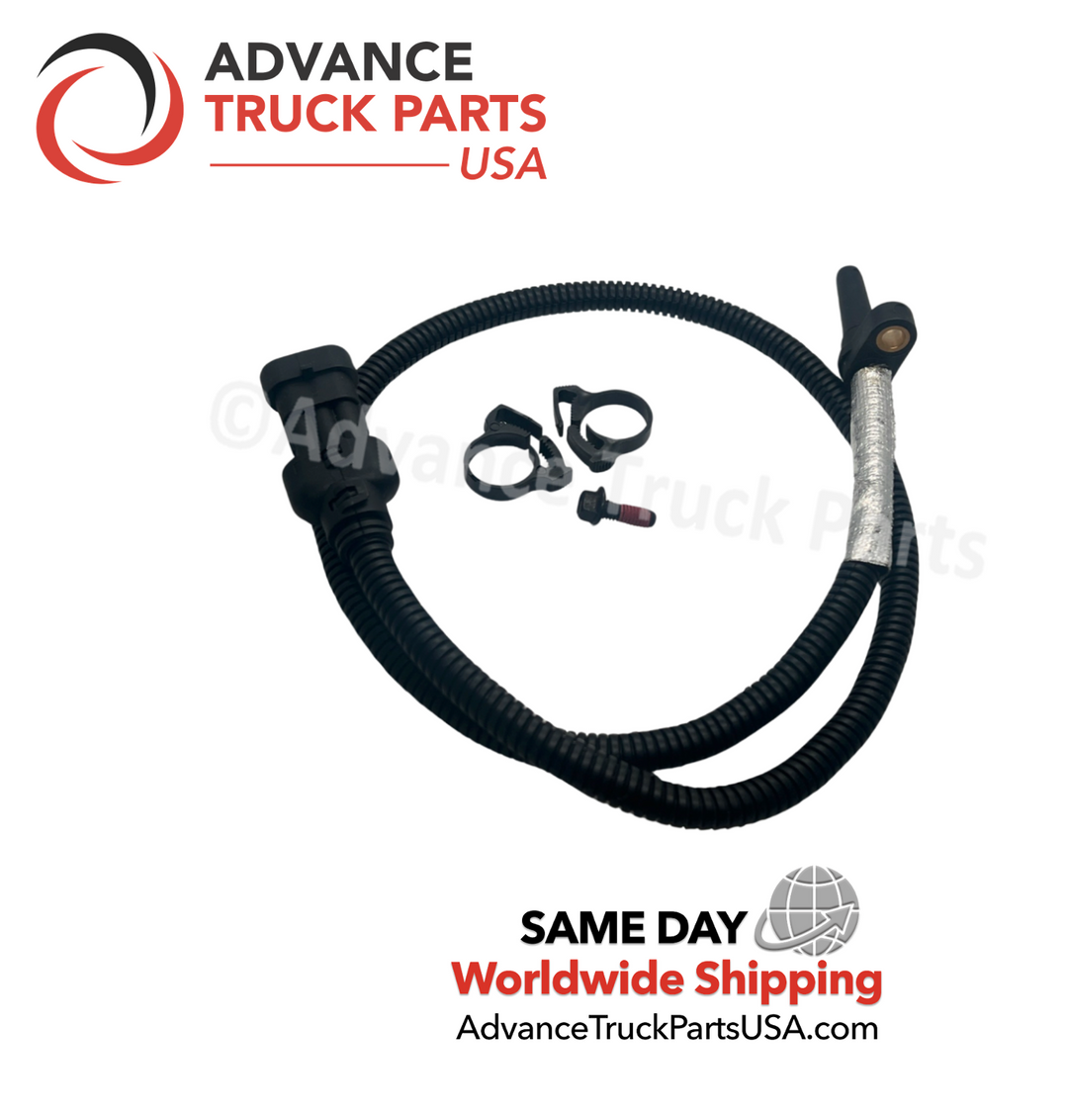 Advance Truck Parts USA Cummins turbocharger speed sensor kit showcasing a studio view of the sensor probe and connector assembly 