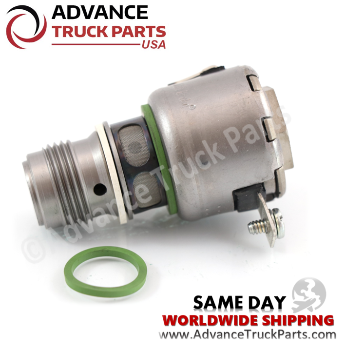 Advance Truck Parts USA branded studio view of the DDE 1024612 Detroit Series 60 single-lead Jake Brake solenoid valve and service kit O-ring