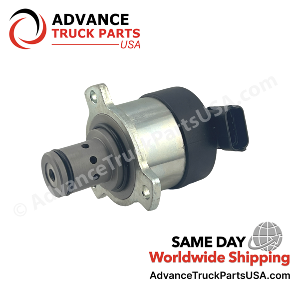 Advance Truck Parts USA studio alternative angle view of the DDE quantity control solenoid valve for Detroit Diesel engines