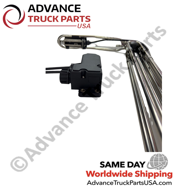 Close-up view of the probe tips and sensor elements on the Advance Truck Parts USA DEF level unit