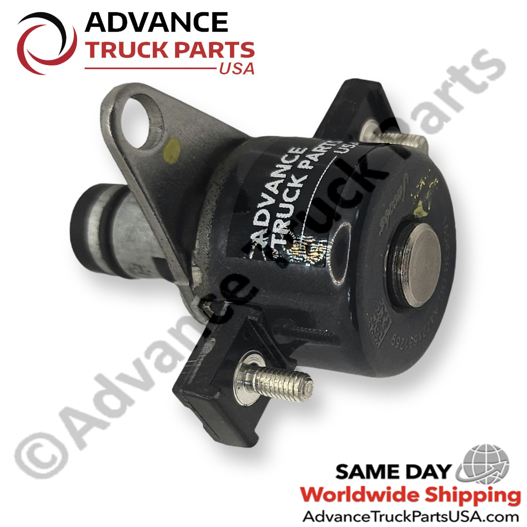 Advance Truck Parts USA branded studio view highlighting the mounting bracket and dual terminal studs of the A4721531259 solenoid