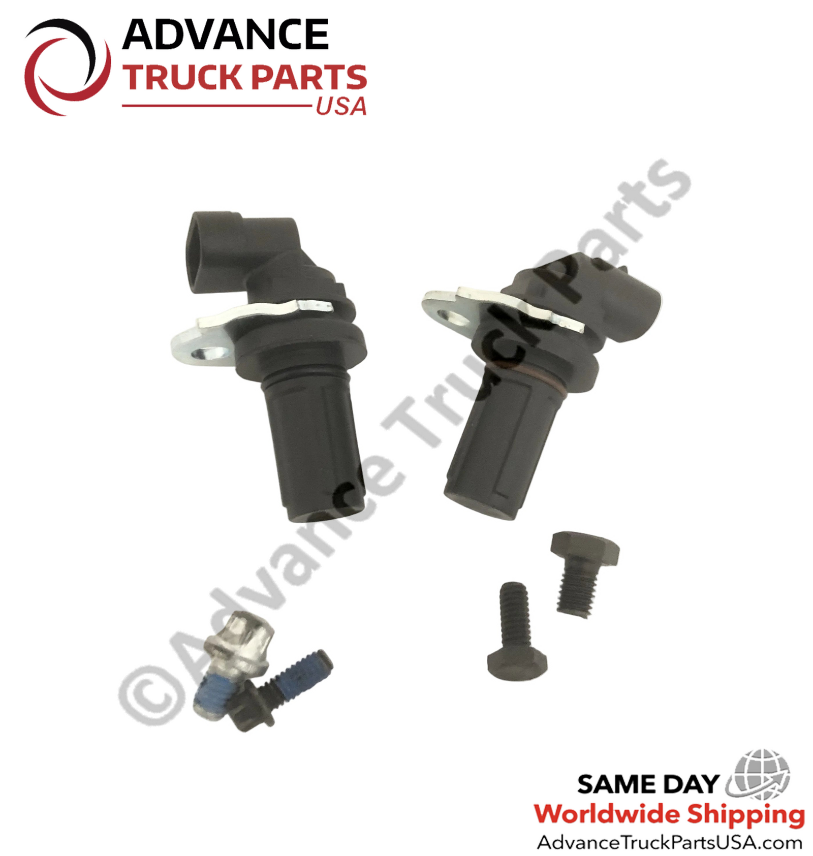 Advance Truck Parts USA Eaton Fuller speed sensor kit components including sensors and mounting hardware bolts