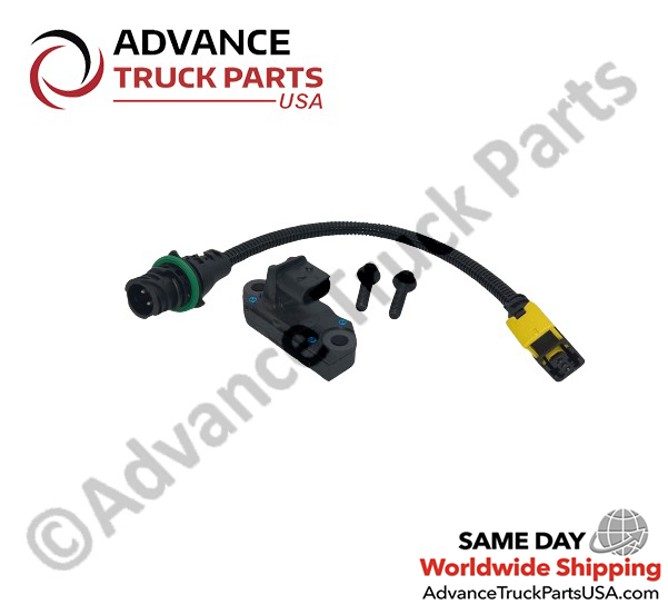 Advance Truck Parts USA branded studio horizontal view showcasing the complete EGR sensor replacement kit including the harness and hardware components