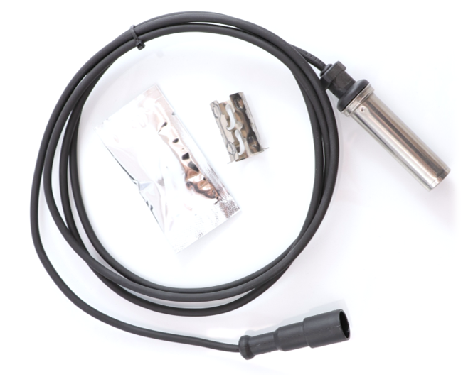 Advance Truck Parts USA Plain background view displaying the complete components of the 69-inch straight ABS sensor replacement kit