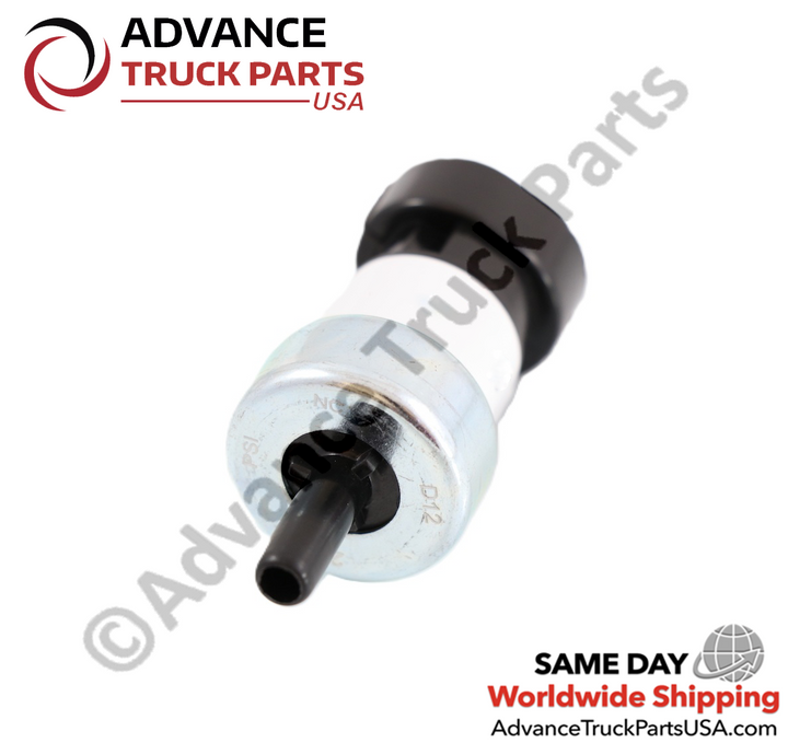 Advance Truck Parts USA Port and housing view of the parking brake light switch replacement for Freightliner trucks