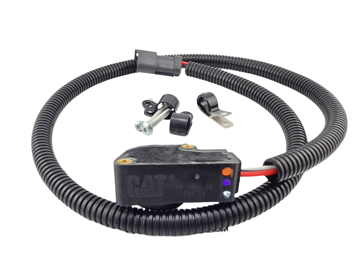 Advance Truck Parts USA Genuine CAT 266-1466 throttle position sensor featuring the sensor module, wired harness in protective conduit, and mounting hardware on a plain background