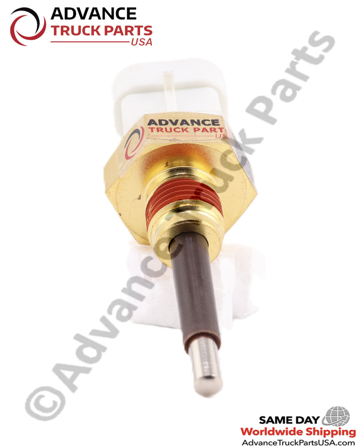 Advance Truck Parts USA branded studio top angled perspective of the heavy-duty low coolant level sender sensor for Freightliner and Kysor applications