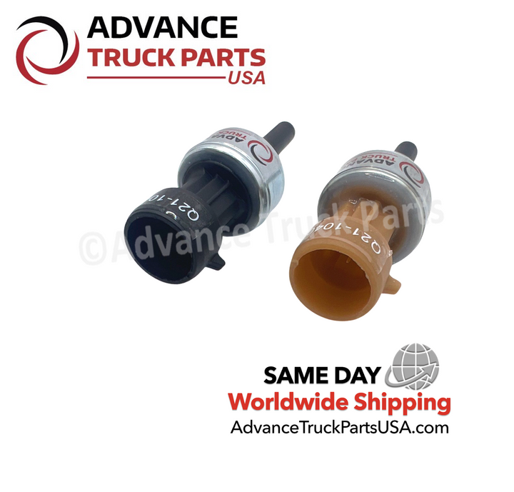 Advance Truck Parts USA PACCAR pressure switch kit close-up view highlighting the electrical connector receptacles 