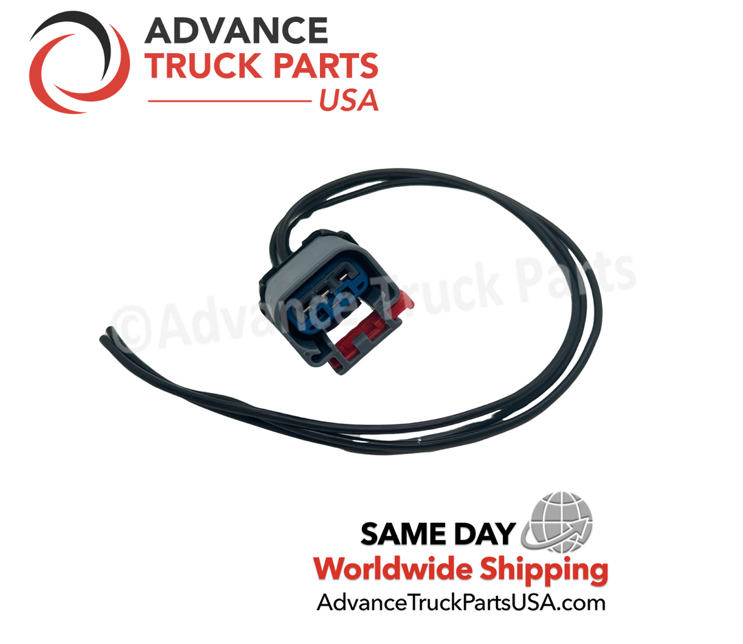 Advance Truck Parts USA pressure sensor connector displaying a top-down view of the wiring pigtail 