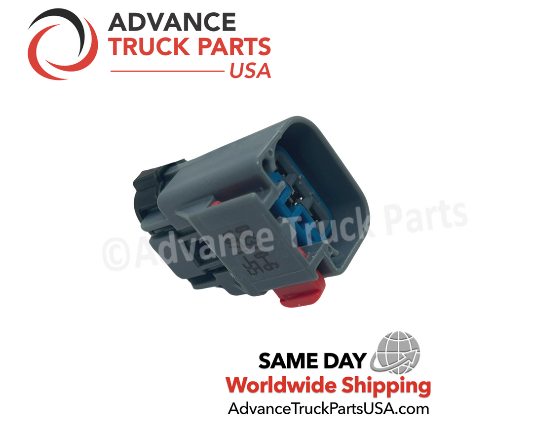 Advance Truck Parts USA pressure sensor connector showing an angled studio perspective of the housing 