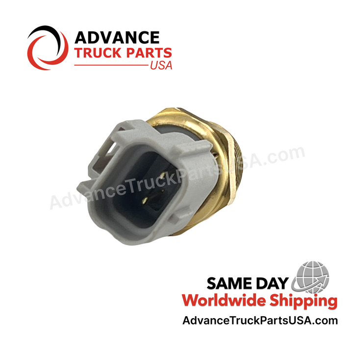 Advance Truck Parts USA International temperature sensor displaying a close-up studio perspective of the internal 2-prong terminal pins 