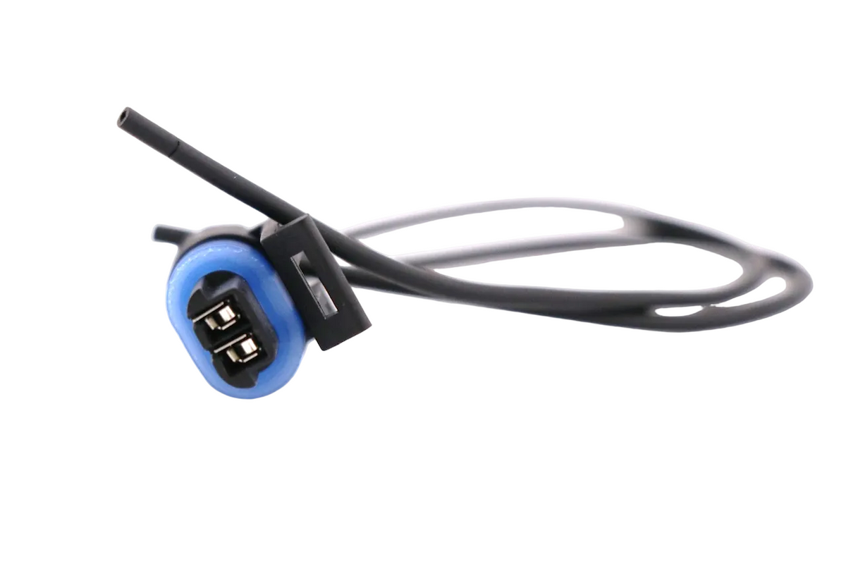 ATP TX3A 2-pin sensor pigtail connector featuring blue seal and wiring on a plain background