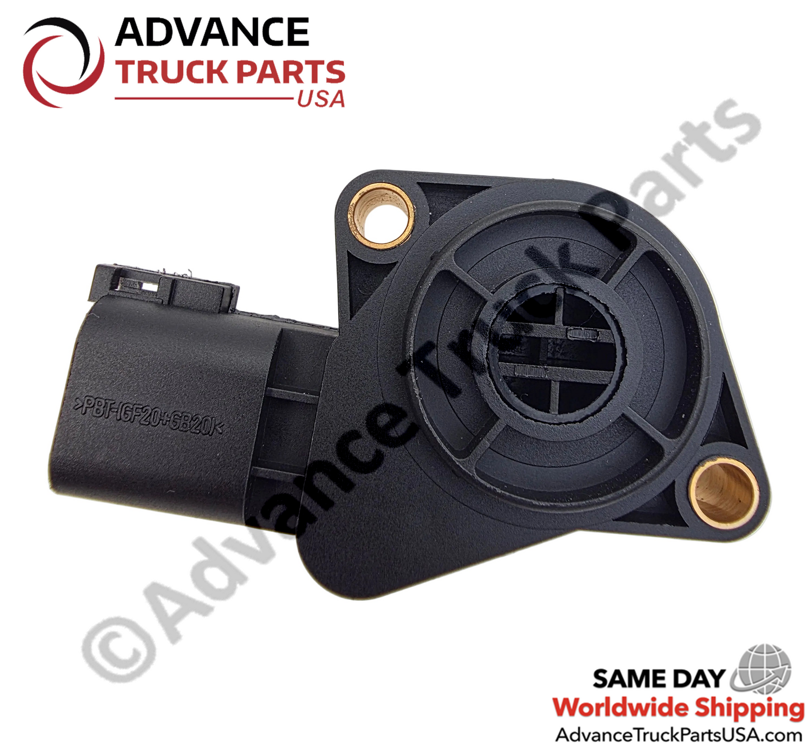 Advance Truck Parts USA branded studio view of the throttle position sensor mounting side and housing