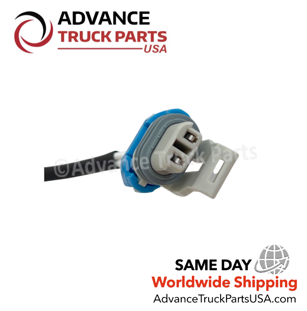 Advance Truck Parts USA Close-up of the electrical pigtail connector on the W072014 lift axle air solenoid valve