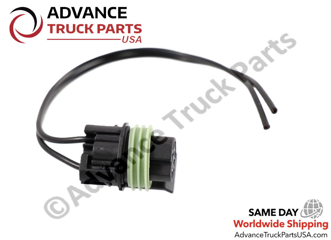 Advance Truck Parts USA W094103 pigtail connector showing 7-inch wire leads and weather seal