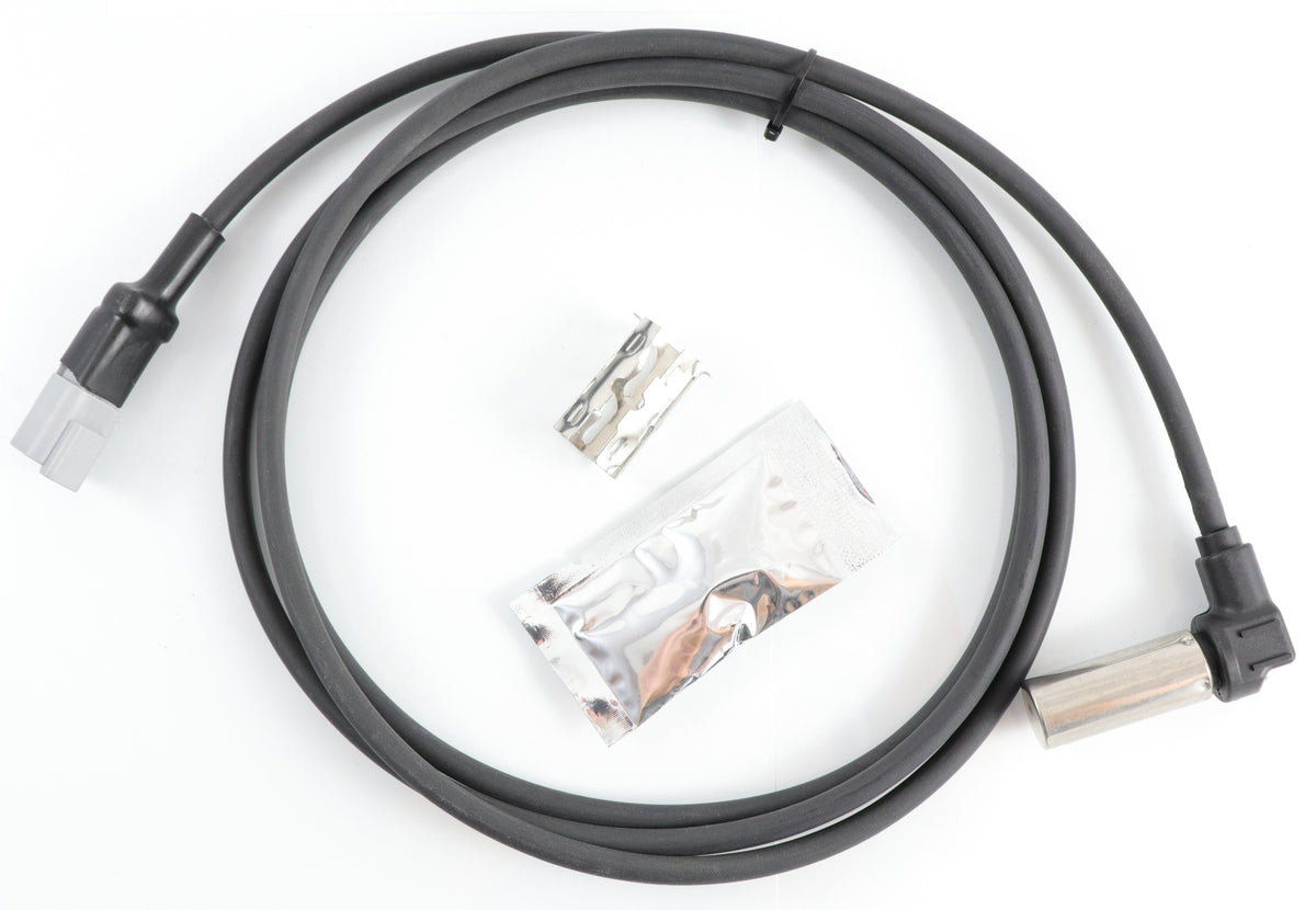 Advance Truck Parts USA 78-inch right angle ABS sensor kit including heavy-duty sensor cable, gray weather-pack connector, metal retention clip, and dielectric grease packet