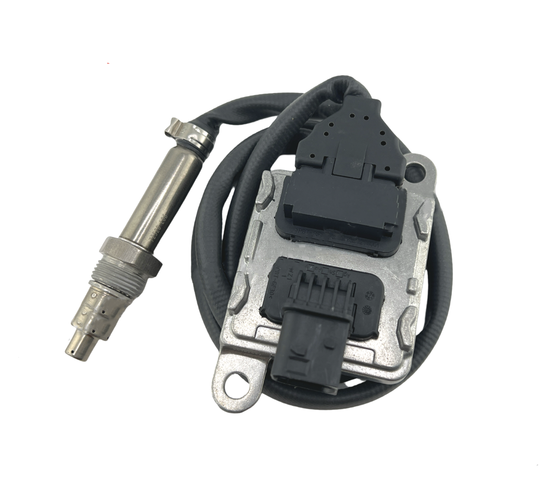Advance Truck Parts USA DDE EA0101531828 GHG17 inlet upstream nitrogen oxide sensor assembly featuring control module, multi-pin connectors, and threaded exhaust probe
