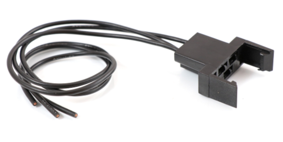 Advance Truck Parts USA floor headlight dimmer switch pigtail socket featuring 3-terminal black polymer housing, mounting clip ears, and three stripped wire leads