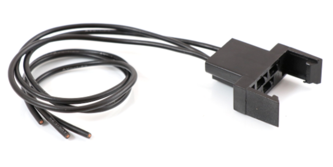 Advance Truck Parts USA floor headlight dimmer switch pigtail socket featuring 3-terminal black polymer housing, mounting clip ears, and three stripped wire leads