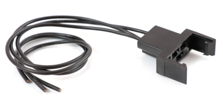 Advance Truck Parts USA floor headlight dimmer switch pigtail socket featuring 3-terminal black polymer housing, mounting clip ears, and three stripped wire leads