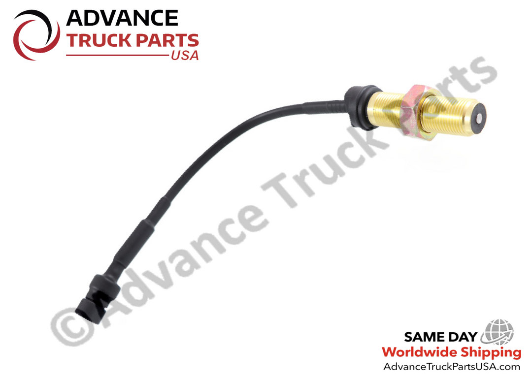 Studio view of the Advance Truck Parts USA 505-5406 speed sensor with mounting nut and weather seal