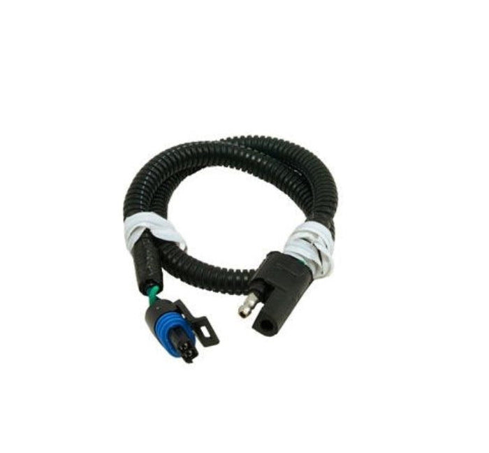 Advance Truck Parts USA P92-6971 Paccar 1st generation speed sensor harness showing a clean studio view of the coiled corrugated wire loom and 2-pin connector on a plain white background