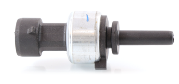 Advance Truck Parts USA Q21 1041 Peterbilt air pressure switch showing a close-up studio perspective of the metal housing and port stem