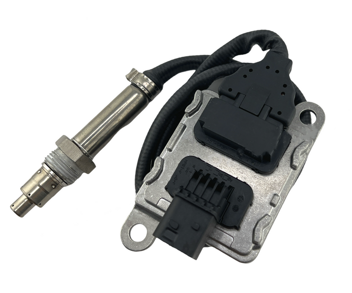Advance Truck Parts USA DDE RA0111531628 GH17 inlet upstream nitrogen oxide sensor assembly featuring control module, multi-pin connector receptacle, and threaded exhaust probe