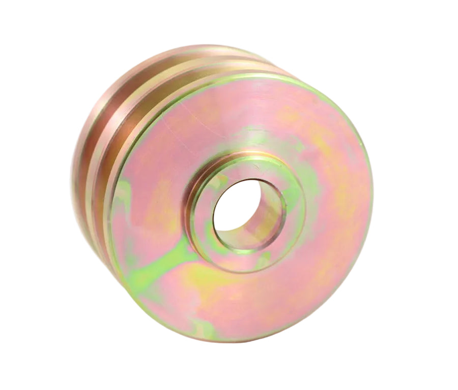 Advance Truck Parts USA WAP1101 2-grove standard pulley showing a clean studio view of the machined cold-rolled steel dual-groove alternator pulley and center bore 