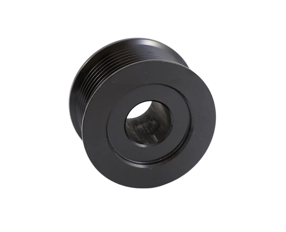 Advance Truck Parts USA WAP1755 serpentine alternator pulley showing a clean studio view of the machined cold-rolled steel, 8-groove profile, and central bore